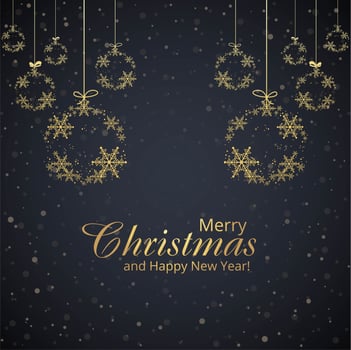 Merry Christmas snowflakes ball background vector
