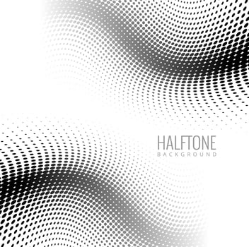 Gray halftone wave background vector