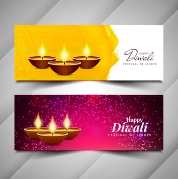 Abstract Happy Diwali religious banners design vector