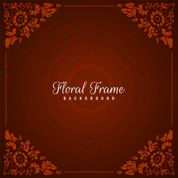 Abstract floral frame red background vector