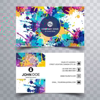 Abstract stylish wave colorful business card template design vector
