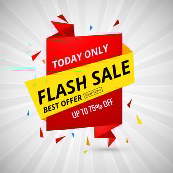 Flash Sale creative banner colorful design vector
