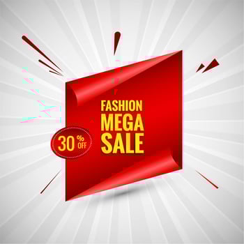 Fashion mega sale colorful banner design vector