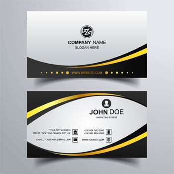 Abstract stylish wave colorful business card template design vector