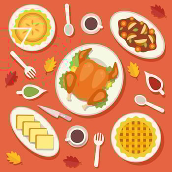Traditional Food Thanksgiving Vector