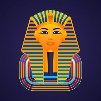 Egyptian Golden Pharaohs Mask Icon Vector Illustration