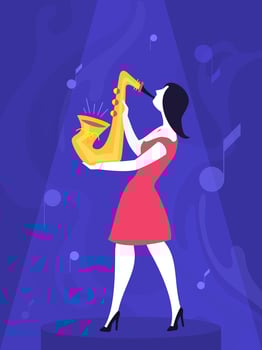 Woman Playing Saxophone vector