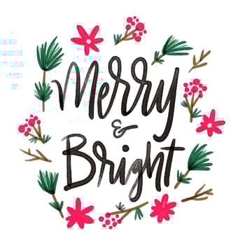 Cute Flower And Leaves With Lettering Quote About Christmas vector