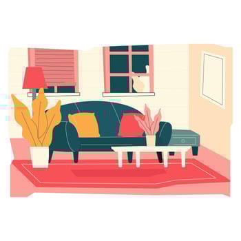 Cozy Living Room Vector Illustration