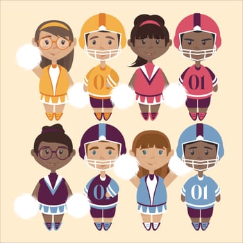 Vector Cute Illustrations of Cheerleaders