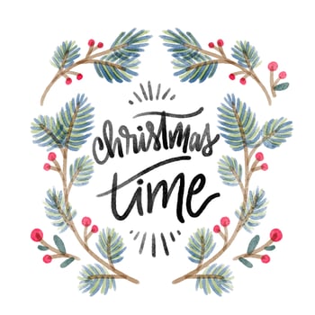 Cute Christmas Leaves With Quote vector