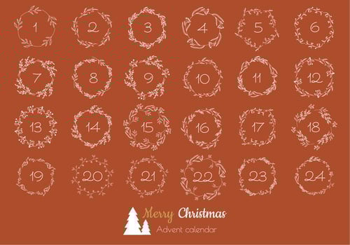 Botanical Wreaths Advent Calendar vector