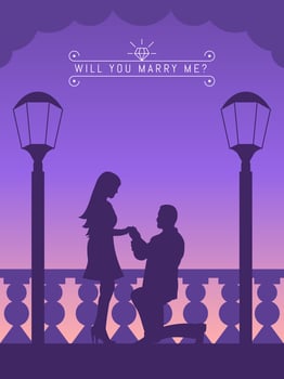 Funky Engagement Proposal Vectors