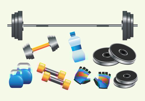 Realistic Fitness Equipment vector
