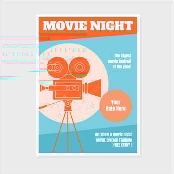 Movie Night Poster Template vector