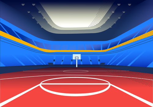 Basketball Stadium View Background Vector Illustrtation