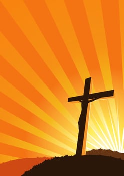 Christian Cross silhouette vector