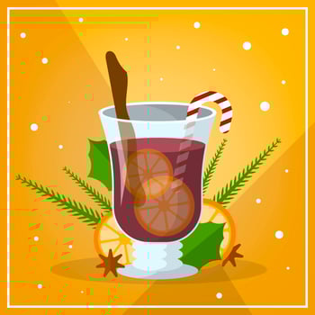 Flat Mulled Wine Vector Illustration