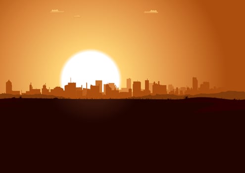Sunrise Urban Landscape vector