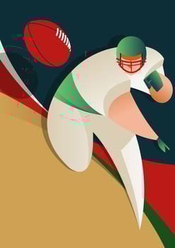 American Football Player Throwing vector