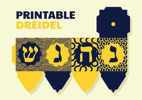Printable Dreidl Vector Design