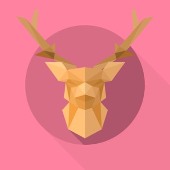 Flat Geometric Simple Shape Animals Vector Illustration