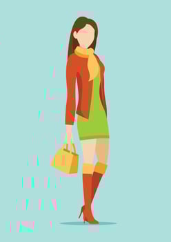Model in Winter Outdoors vector