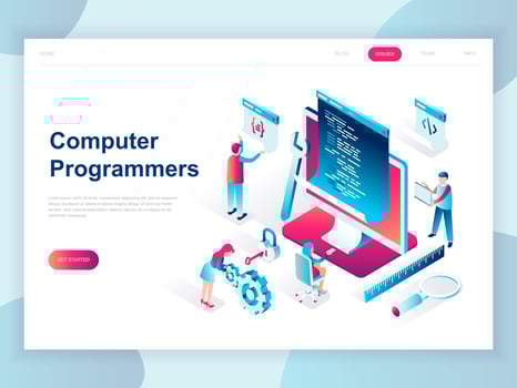Modern Isometric Computer Programmers vector