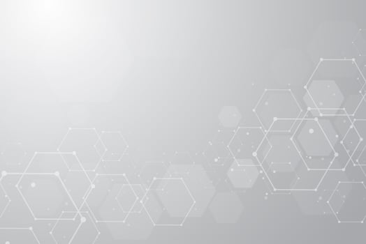 Abstract hexagonal molecular structures background with copy spa vector