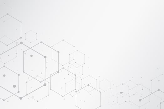 Abstract hexagonal molecular structures background with copy spa vector