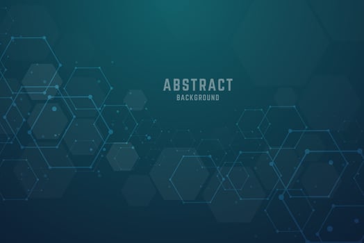Abstract hexagonal molecular structures background with copy spa vector
