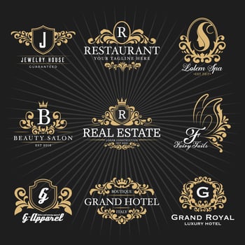 Vintage Royal Heraldic Monogram and Frame Logo Decorative Design vector