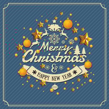 Christmas and Happy New Year Background vector