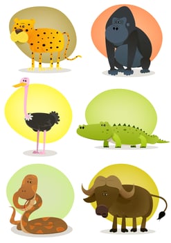 African Wild Animals Set vector