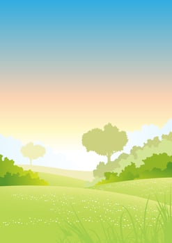 Summer Or Spring Morning Seasons Poster vector