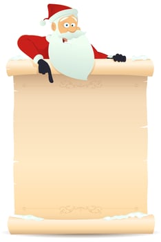 Santa Pointing Parchment Sign vector