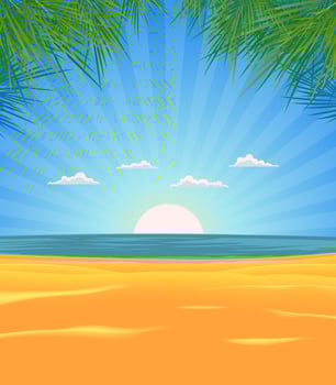 Summer Beach Landscape vector