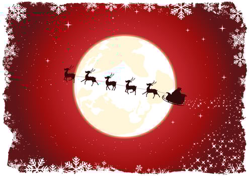 Grunge Santa's Sleigh vector