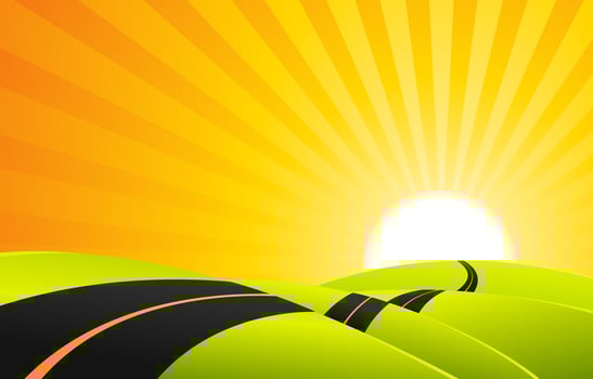 Long Journey In Summer Season vector