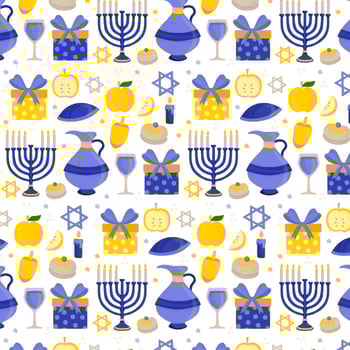 Vector Dreidl Seamless Pattern