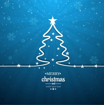 Beautiful merry christmas tree background vector