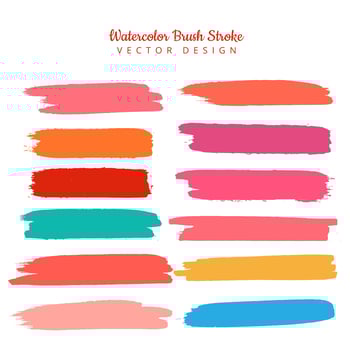 Beautiful colorful watercolor stroke set design vector