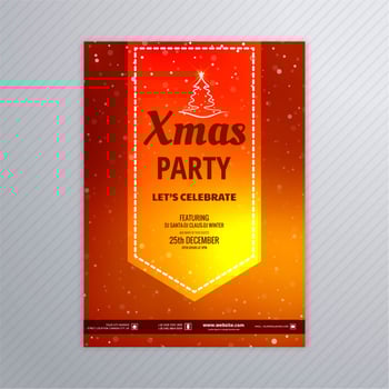 Merry Christmas party flyer template background vector
