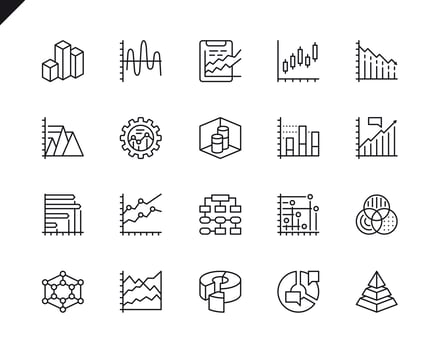 Simple Set of Charts and Diagrams Related Vector Line Icons