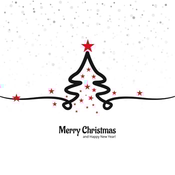 Beautiful merry christmas creative tree design vector