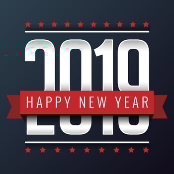 Happy New Year 2019 Inscription Greeting Card vector