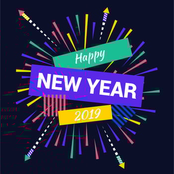 happy new year instagram post vector