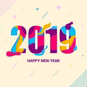 happy new year instagram post vector
