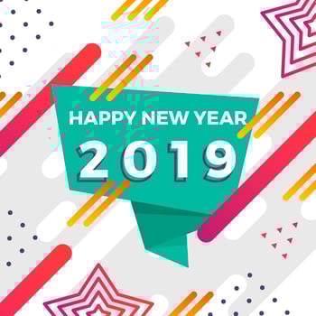 Flat Abstract Happy New Year Instagram Post Vector Illustration