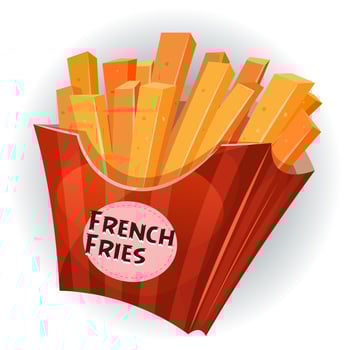 French Fries Inside Box vector